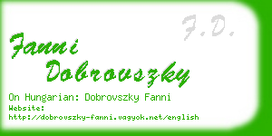 fanni dobrovszky business card